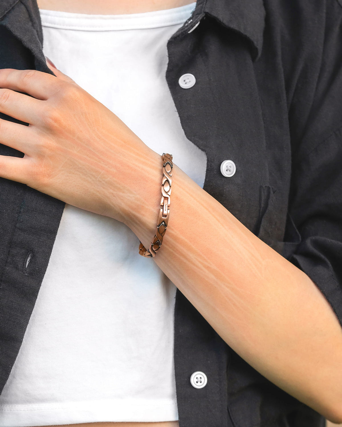 Women’s Ultra Strength Pure Copper Magnetic Therapy Bracelet (XO)