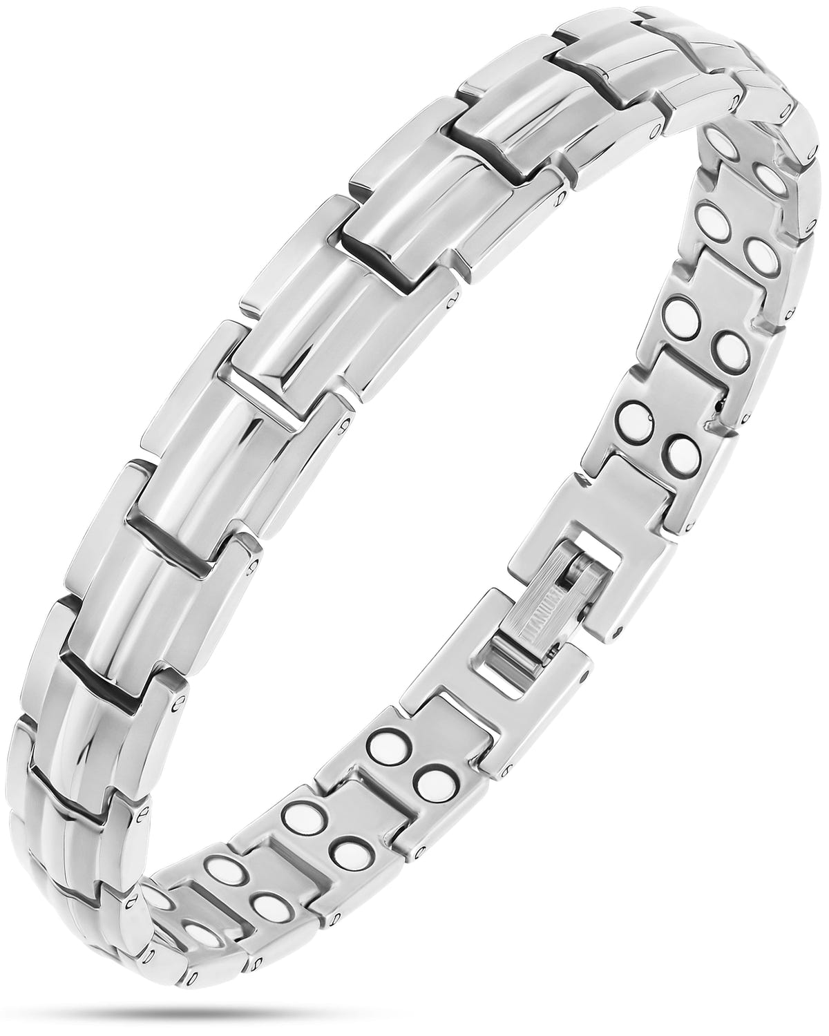 Magnetic Bracelet Women's Ultra Strength Silver Titanium Magnetic Therapy Bracelet MagnetRX