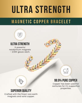 Woven Tri-Tone Magnetic Therapy Bracelet Cuff