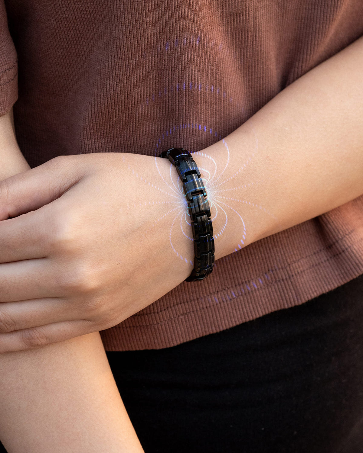 His & Hers Matching Magnetic Bracelets – EllipseMAX Titanium (Black)