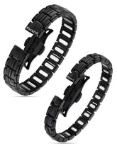 His & Hers Matching Magnetic Bracelets – EllipseMAX Titanium (Black)