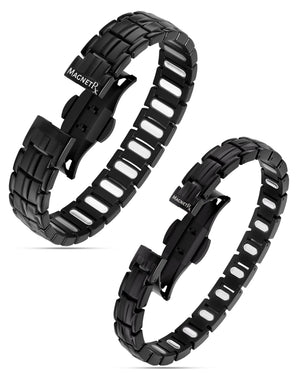 His & Hers Matching Magnetic Bracelets – EllipseMAX Titanium (Black)