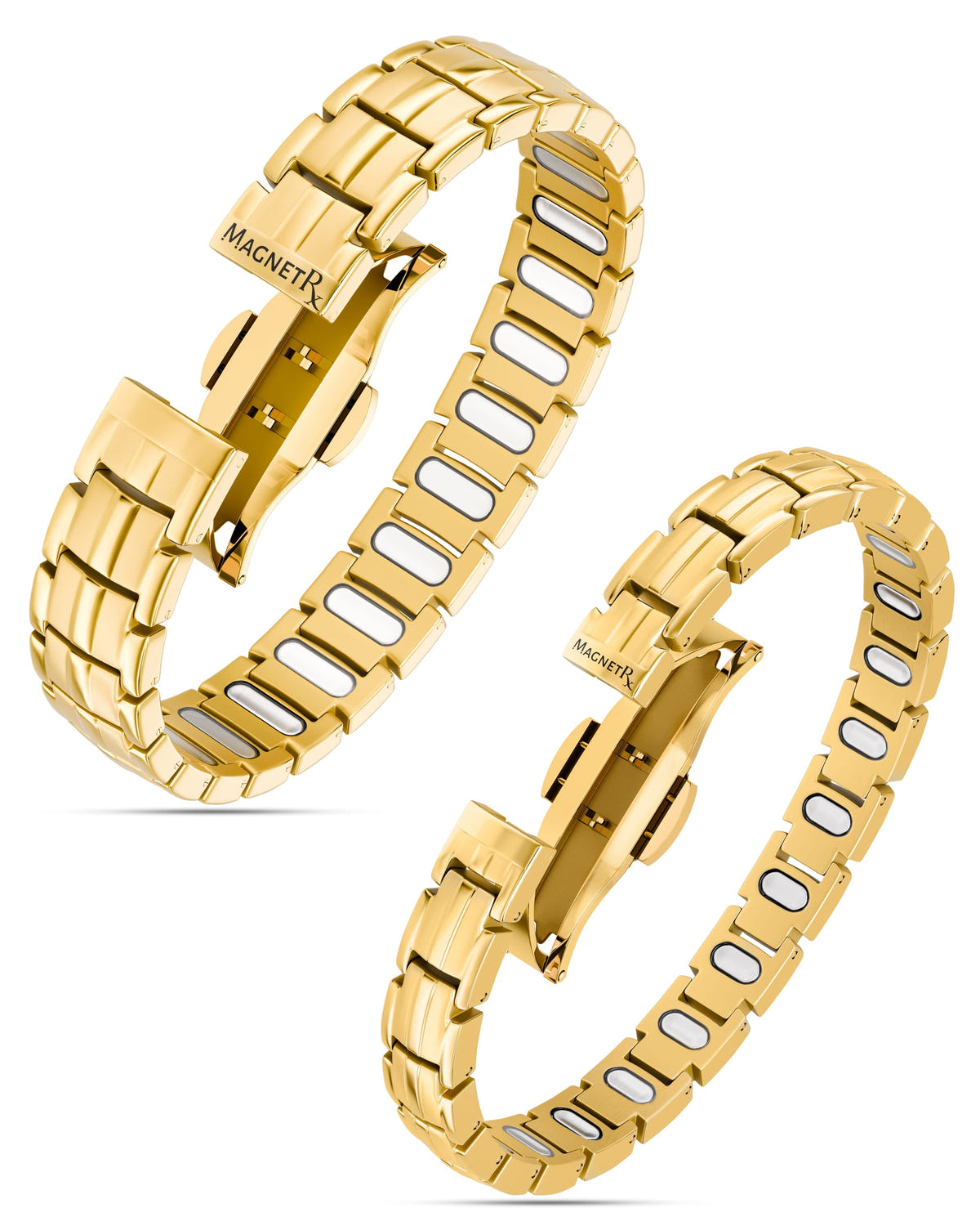 His & Hers Matching Magnetic Bracelets – EllipseMAX Titanium (Gold)