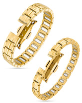 His & Hers Matching Magnetic Bracelets – EllipseMAX Titanium (Gold)