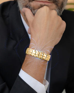 His & Hers Matching Magnetic Bracelets – EllipseMAX Titanium (Gold)