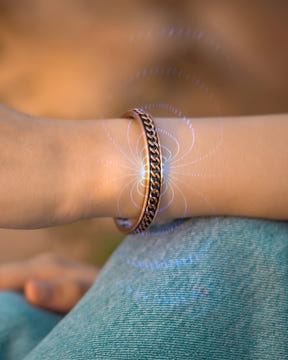 Magnetic Bundles Men’s Copper Magnetic Cuff Duo – Twisted & Curb Chain MagnetRX