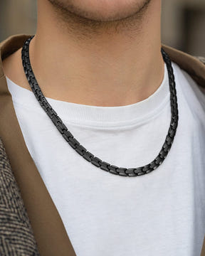 Men’s Power Set – EllipseMAX Magnetic Bracelet + Necklace (Black)