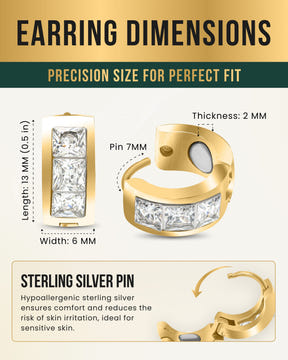 Crystal Magnetic Therapy Earrings for Women (Gold)
