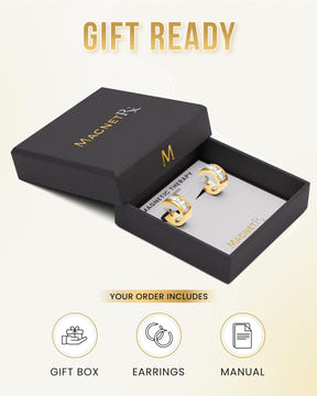 Crystal Magnetic Therapy Earrings for Women (Gold)
