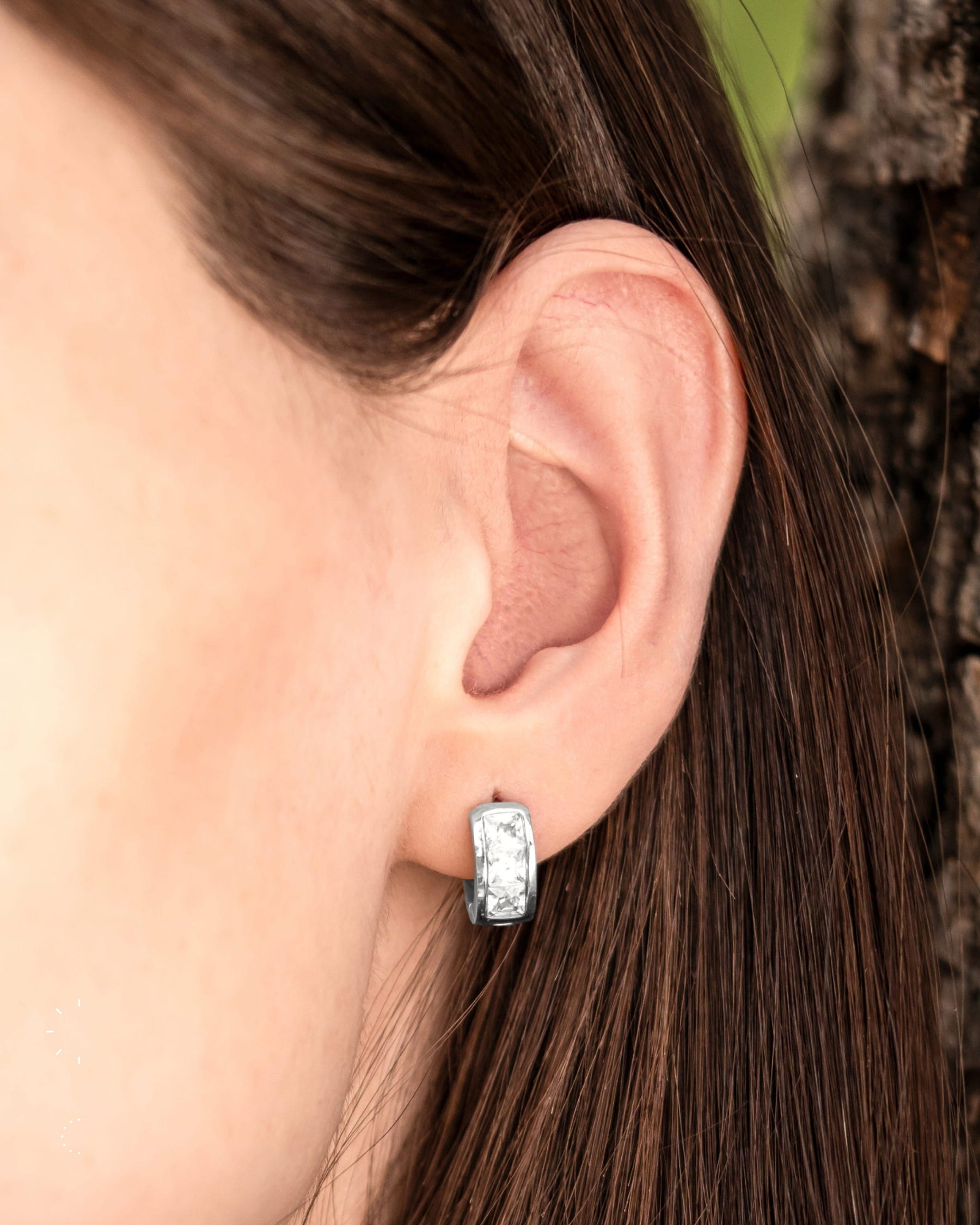 Crystal Magnetic Therapy Earrings for Women (Silver)