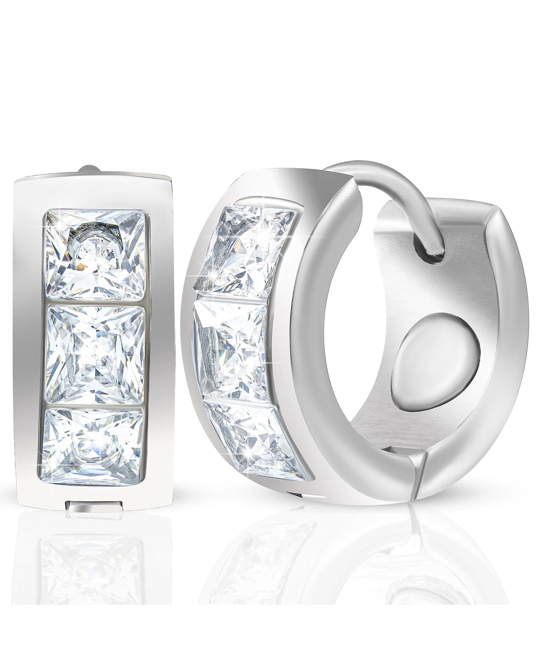 Crystal Magnetic Therapy Earrings for Women (Silver)