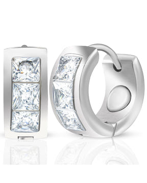 Crystal Magnetic Therapy Earrings for Women (Silver)