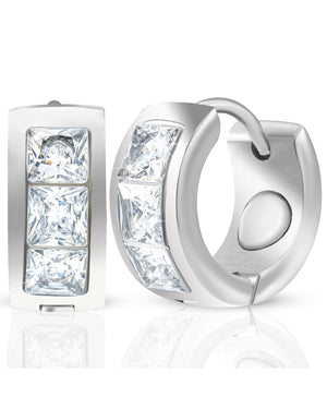 Crystal Magnetic Therapy Earrings for Women (Silver)