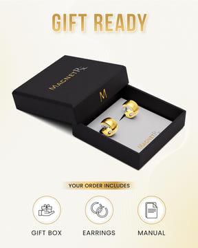 Magnetic Earrings Polished Magnetic Therapy Earrings For Women (Gold | Medium) MagnetRX