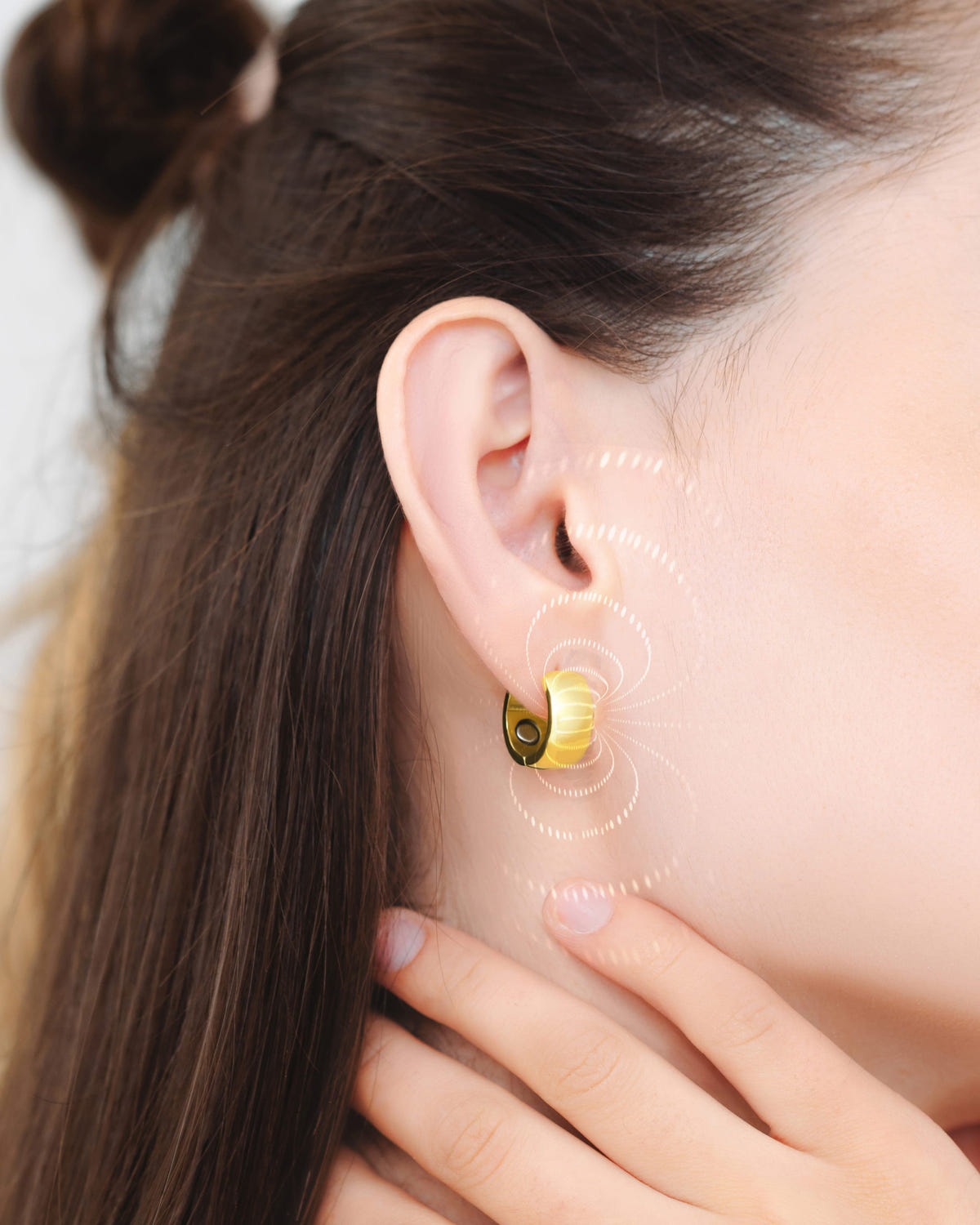 Magnetic Earrings Polished Magnetic Therapy Earrings For Women (Gold | Medium) MagnetRX