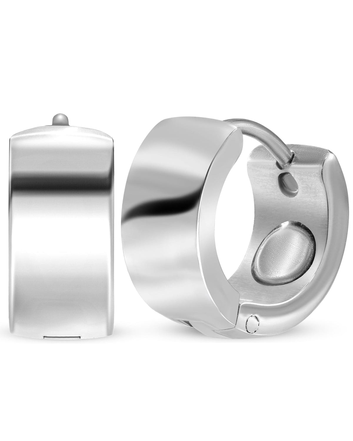 Magnetic Earrings Polished Magnetic Therapy Earrings for Women (Silver) MagnetRX