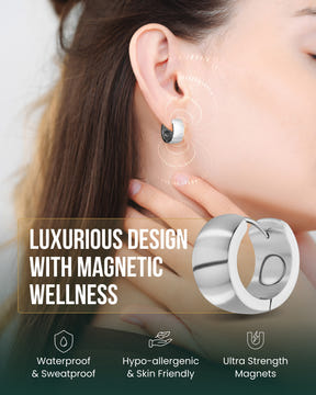 Magnetic Earrings Polished Magnetic Therapy Earrings for Women (Silver | Medium) MagnetRX