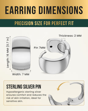 Magnetic Earrings Polished Magnetic Therapy Earrings for Women (Silver | Medium) MagnetRX