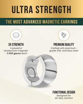 Magnetic Earrings Polished Magnetic Therapy Earrings for Women (Silver | Medium) MagnetRX