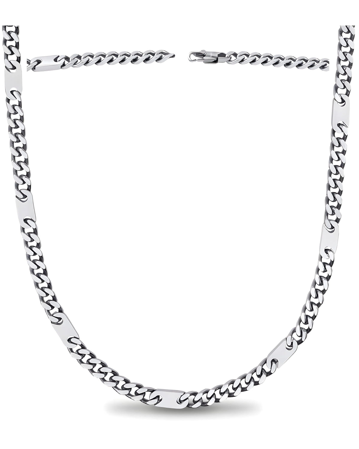Magnetic Necklace Magnetic Therapy Necklace Stainless Steel Curb Chain MagnetRX