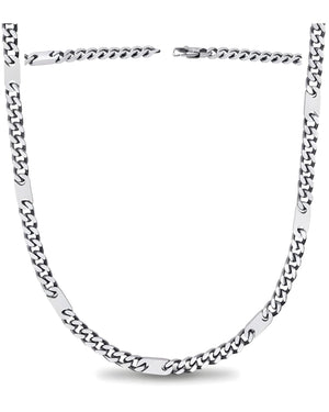 Magnetic Therapy Necklace Stainless Steel Curb Chain