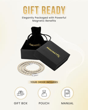Powerful Silver & Gold Titanium Magnetic Therapy Necklace