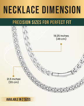 Powerful Silver Titanium Magnetic Therapy Necklace