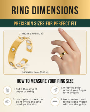 Crystal Magnetic Therapy Ring (Gold)