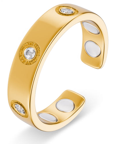 Crystal Magnetic Therapy Ring (Gold)
