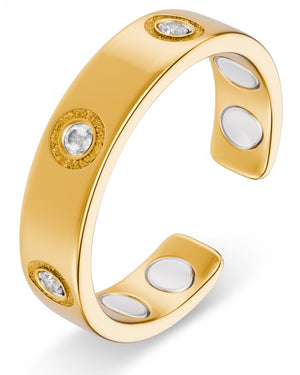 Crystal Magnetic Therapy Ring (Gold)