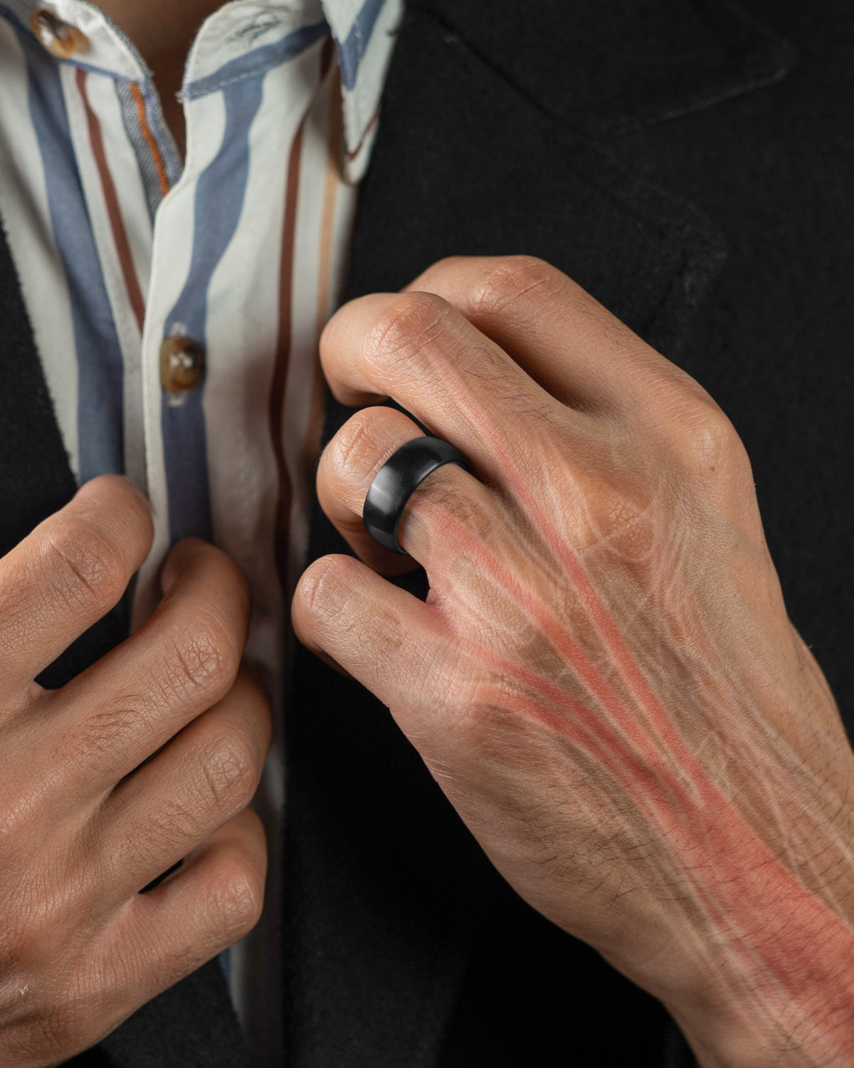 Magnetic Therapy Ring (Brushed Black)
