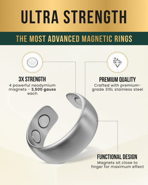 Magnetic Therapy Ring (Brushed Silver)