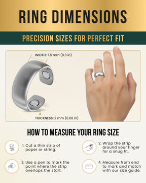 Magnetic Therapy Ring (Brushed Silver)