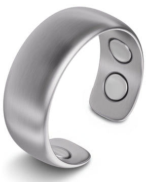 Magnetic Therapy Ring (Brushed Silver)