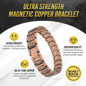 Ultra Strength Pure Copper Magnetic Bracelet (Cross)
