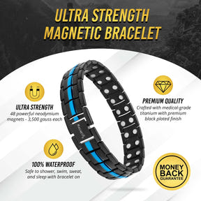 Magnetic Therapy Thin Blue Line Bracelet for Men